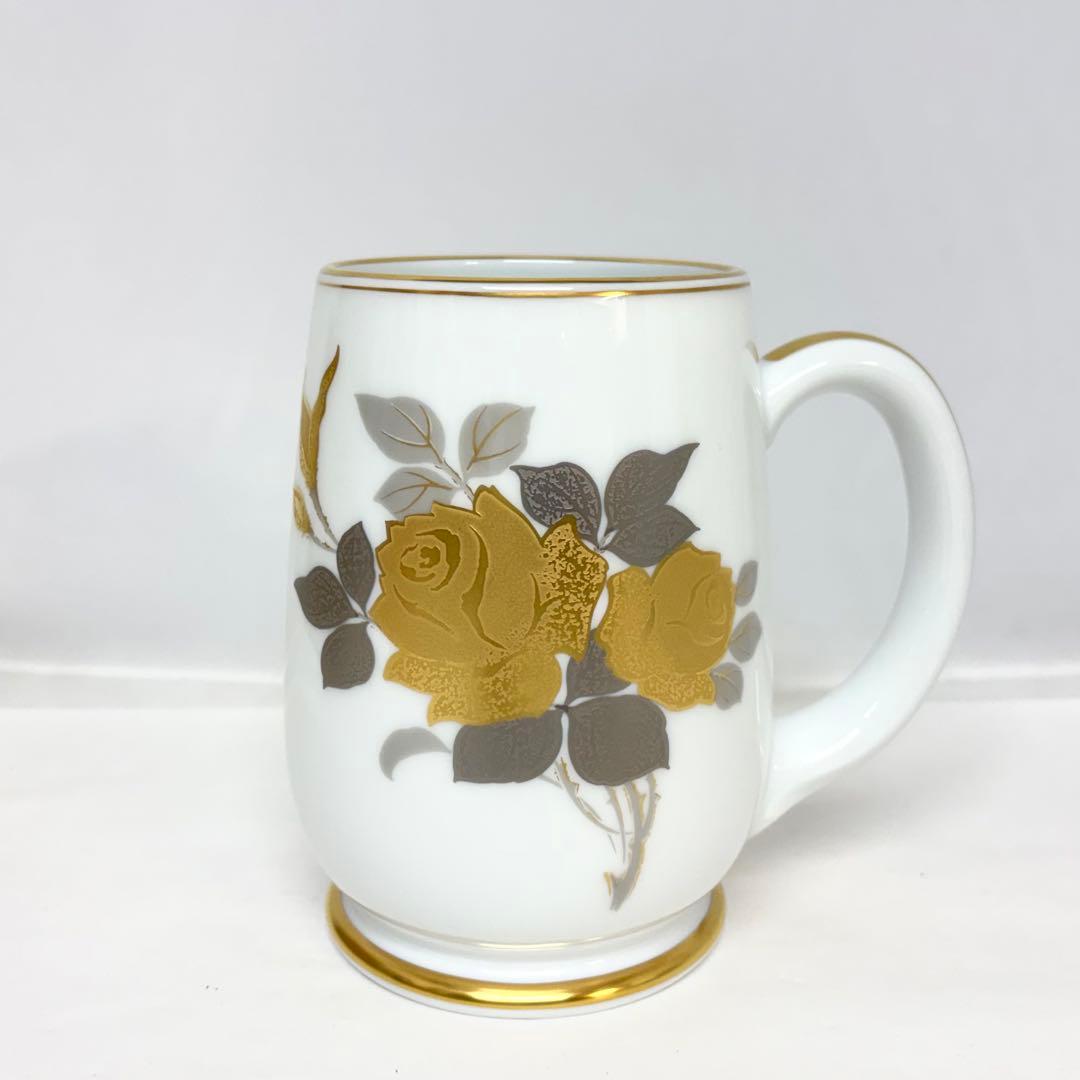 ⑧大倉陶園 キリンビアマグコレクション 2000 金白金触バラ ビアマグ