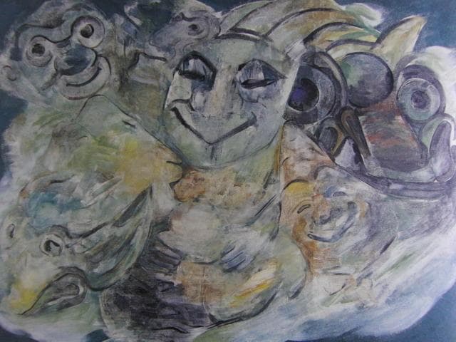 金森良泰　「猿石浮遊」、希少画集より、状態良好、新品高級額装付