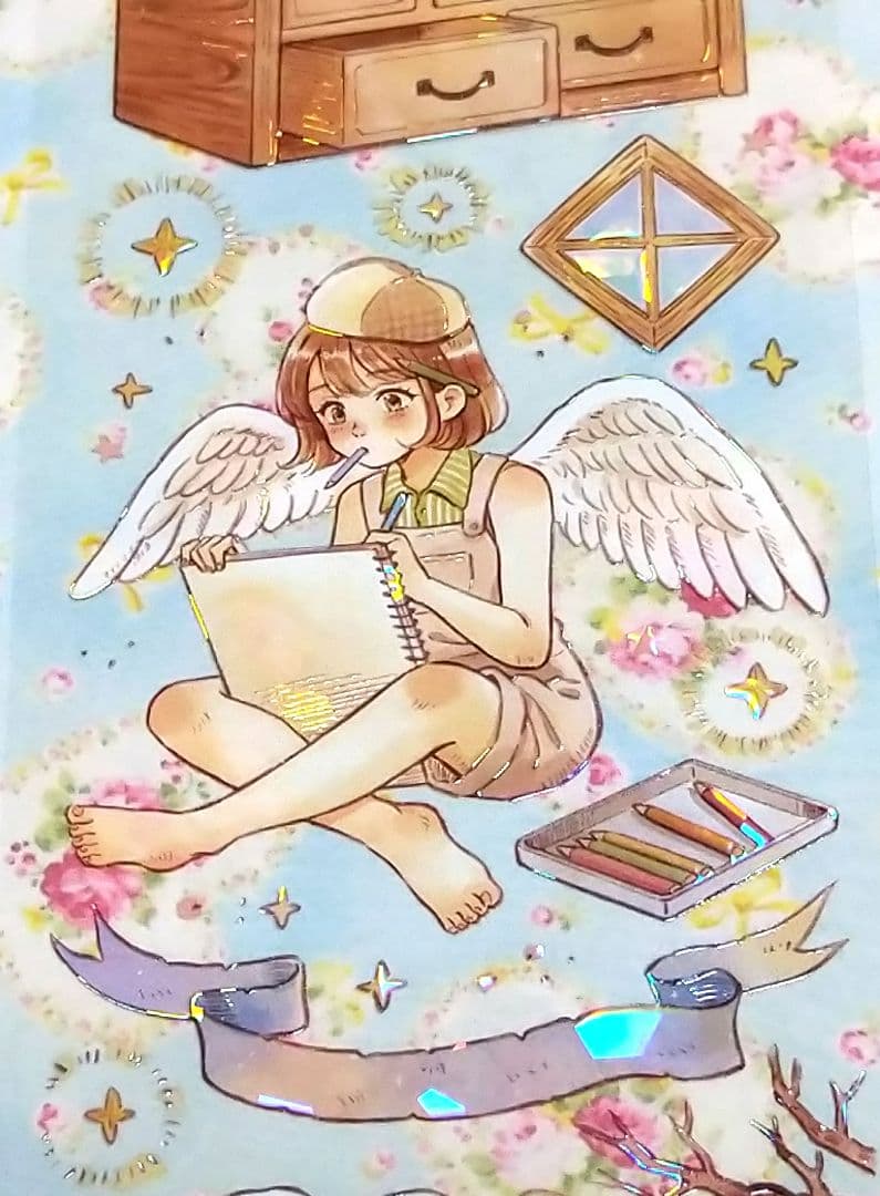 J953＃天使画夹(贝壳光)当季限定切り売り海外人物マステ女の子