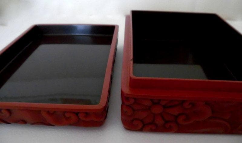 文化遺産★高岡漆器　石井勇介造　花文堆朱勇助塗 小箱 博物館 希少