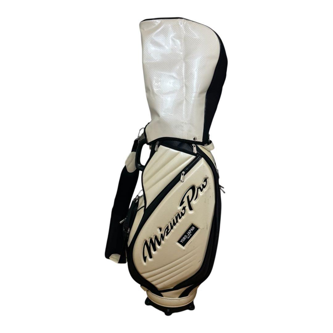 ○ミズノプロ　キャディバッグ　ゴルフバック　白　養老ジャパン
