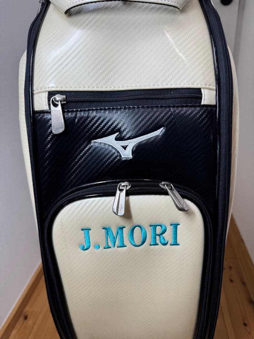 ○ミズノプロ　キャディバッグ　ゴルフバック　白　養老ジャパン