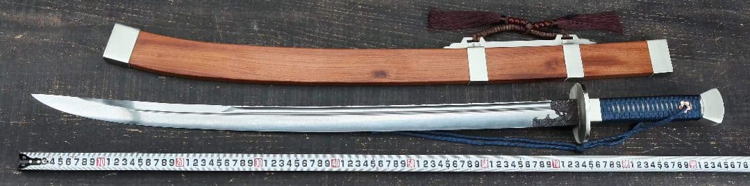 白銅素装方清刀 古兵器   武具　刀装具　日本刀　模造刀   居合刀