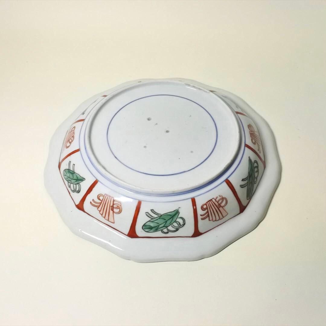 江戸後期　伊万里　色絵　獅子図　中皿　骨董品　アンティーク　h