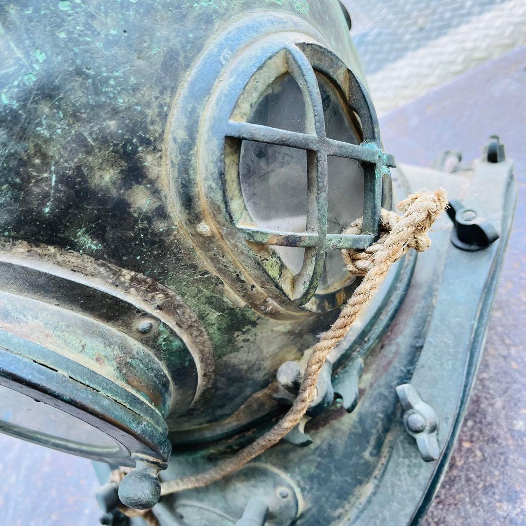 【希少】東亜潜水機株式会社　ヘルメット式潜水　アンティークの潜水ヘルメット真鍮①