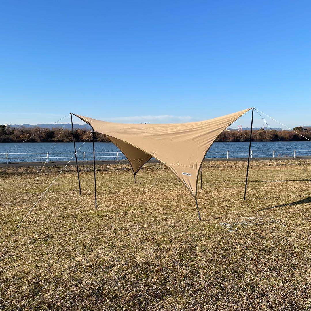 ユニフレーム TC REVOタープ ナチュラム限定 スチールポール付き