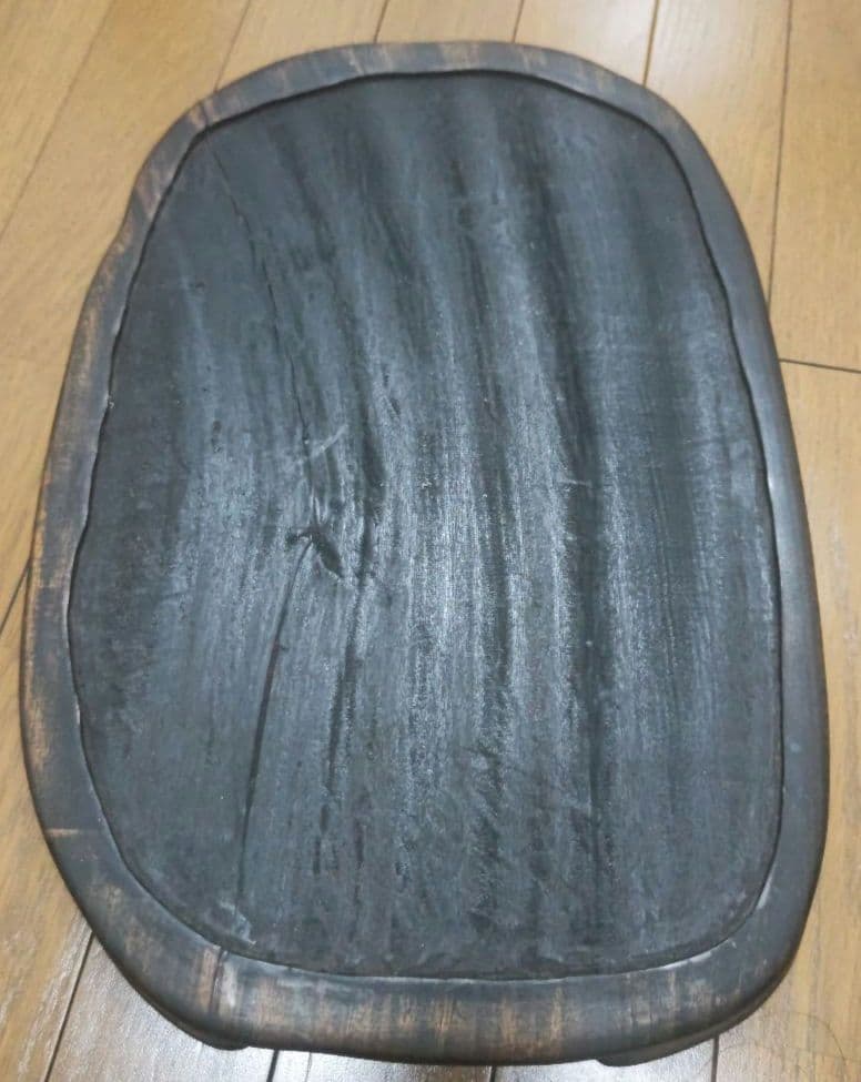 大きな硯 雲龍彫り 台座付き 書道 硯 特大 匿名配送 メルカリ便