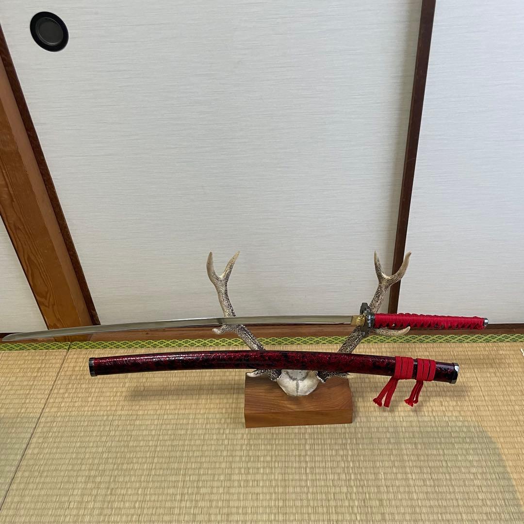 【美品】模造刀＆鹿の角スタンドセット