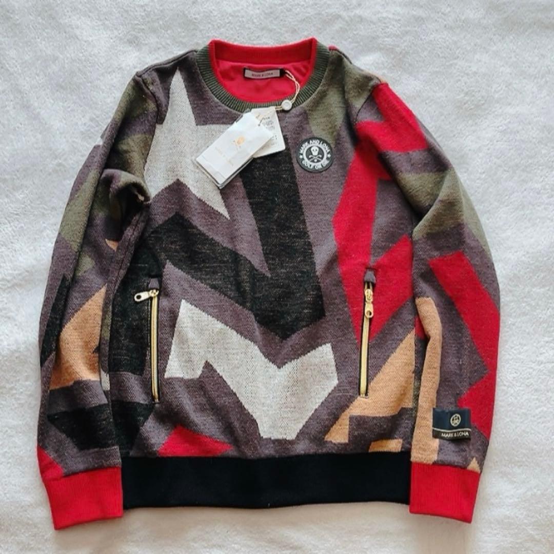 新品　マークアンドロナ　近年　防風　裏地付　セーター　スニード　スター　柄