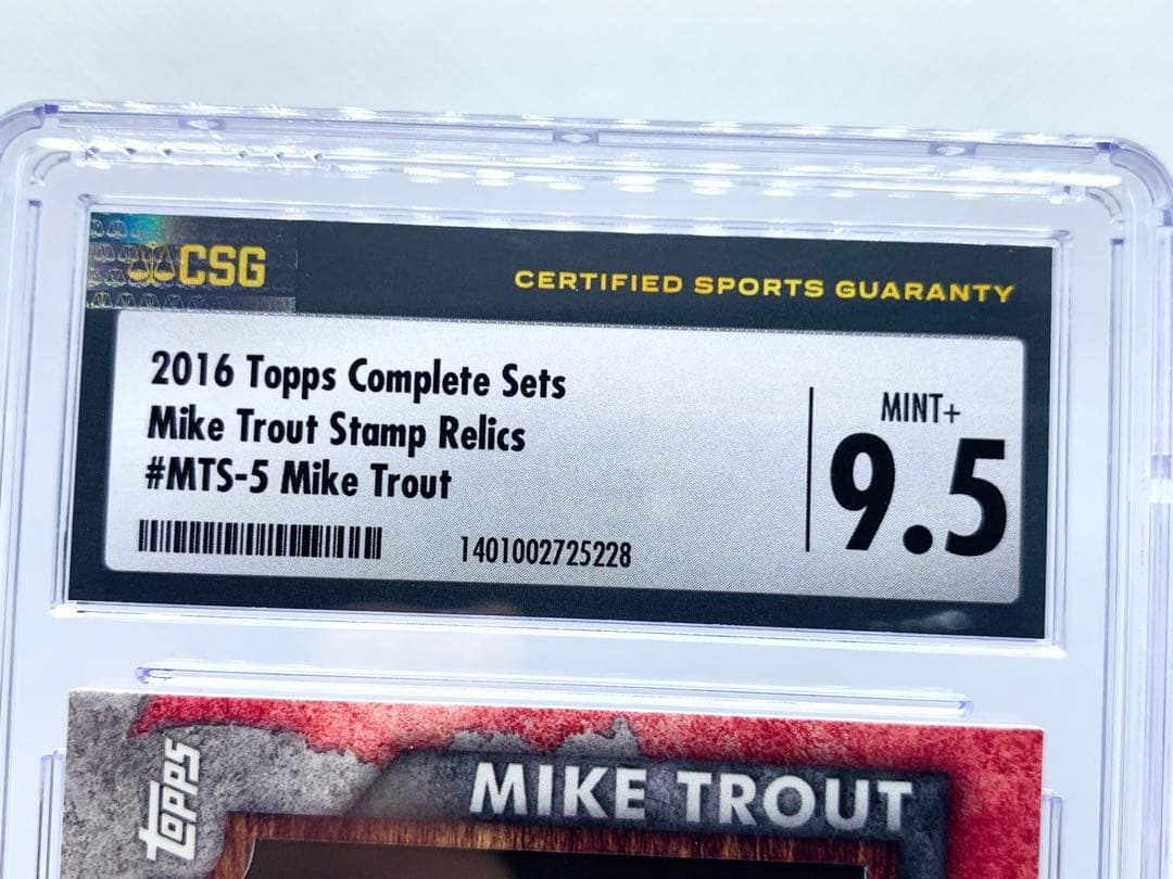 レア 2016 Topps マイク・トラウト 切手レリック CSG 9.5