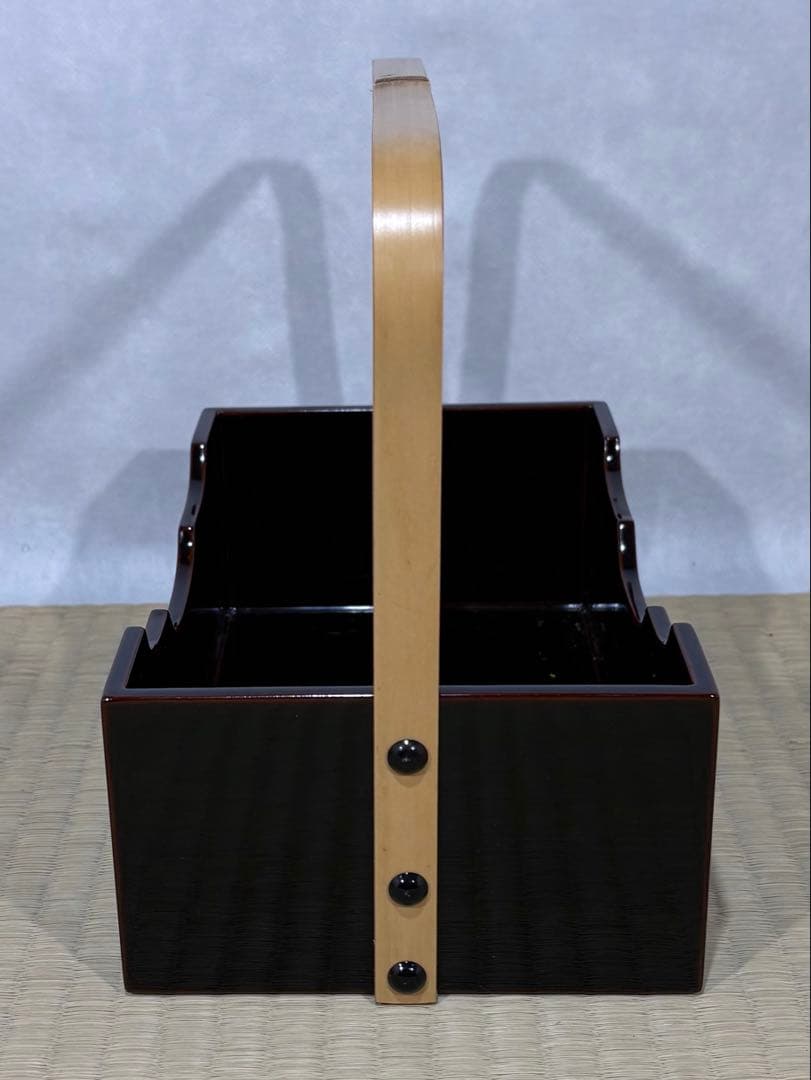 山中塗　塗師 二代 助田宗明造　竹手付 煙草盆　美品　共箱　茶道具　送料込