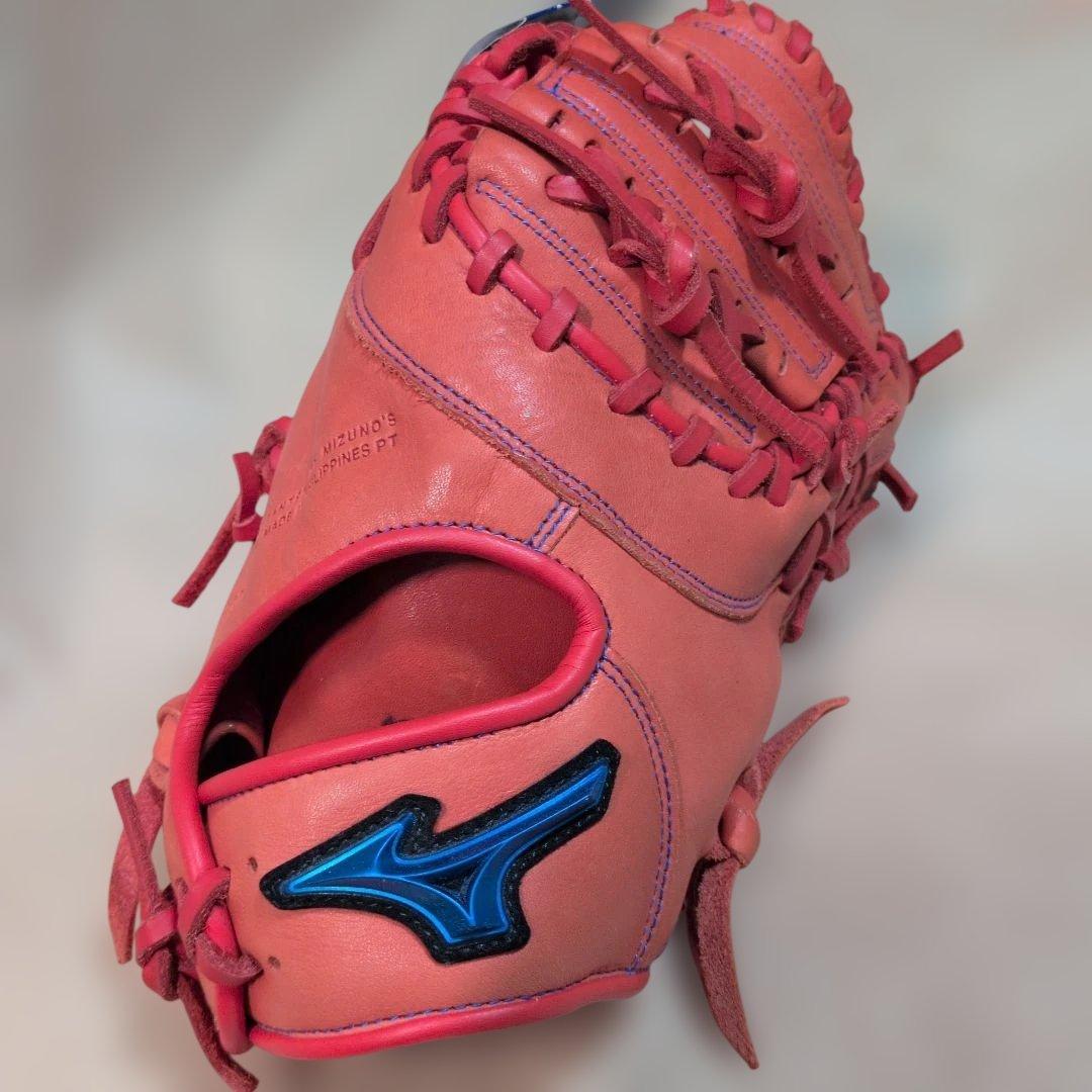 ミズノ:少年軟式用ファーストミット:右投げ用:一塁手用:オレンジ色