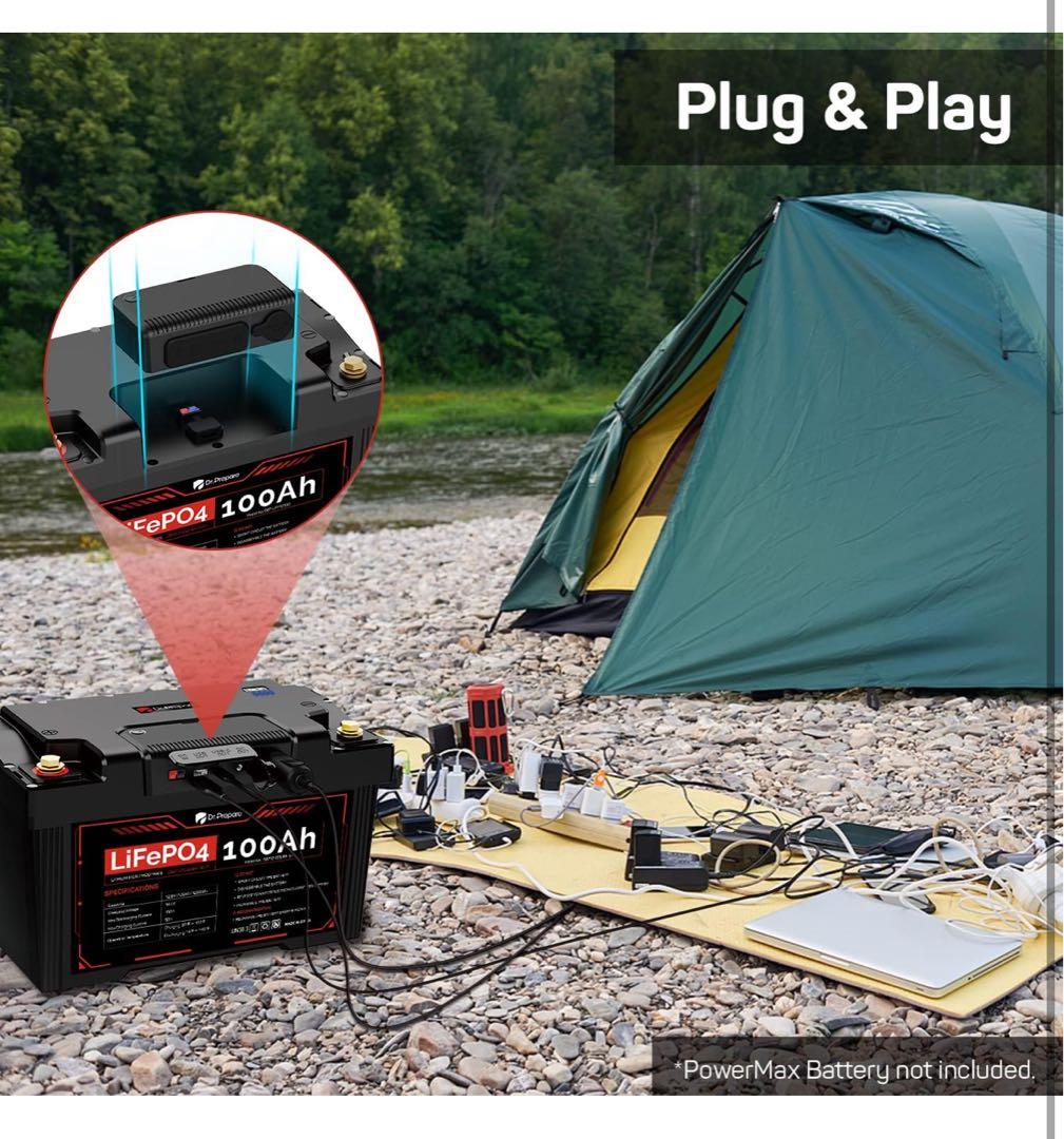 リン酸リチウムイオン 12V 100Ah LiFePO4 ポータブル電源 USB