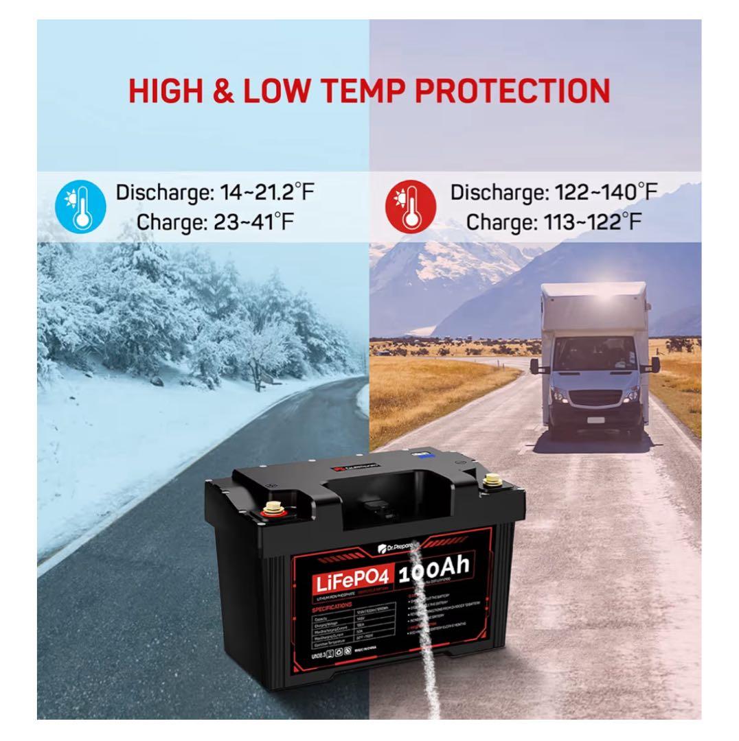 リン酸リチウムイオン 12V 100Ah LiFePO4 ポータブル電源 USB