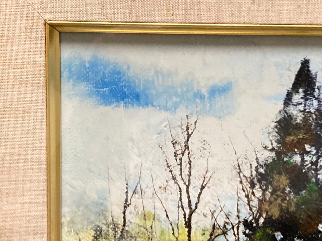 油彩　油絵　肉筆　風景画　小山オサム　SM 直筆サイン有　額新品