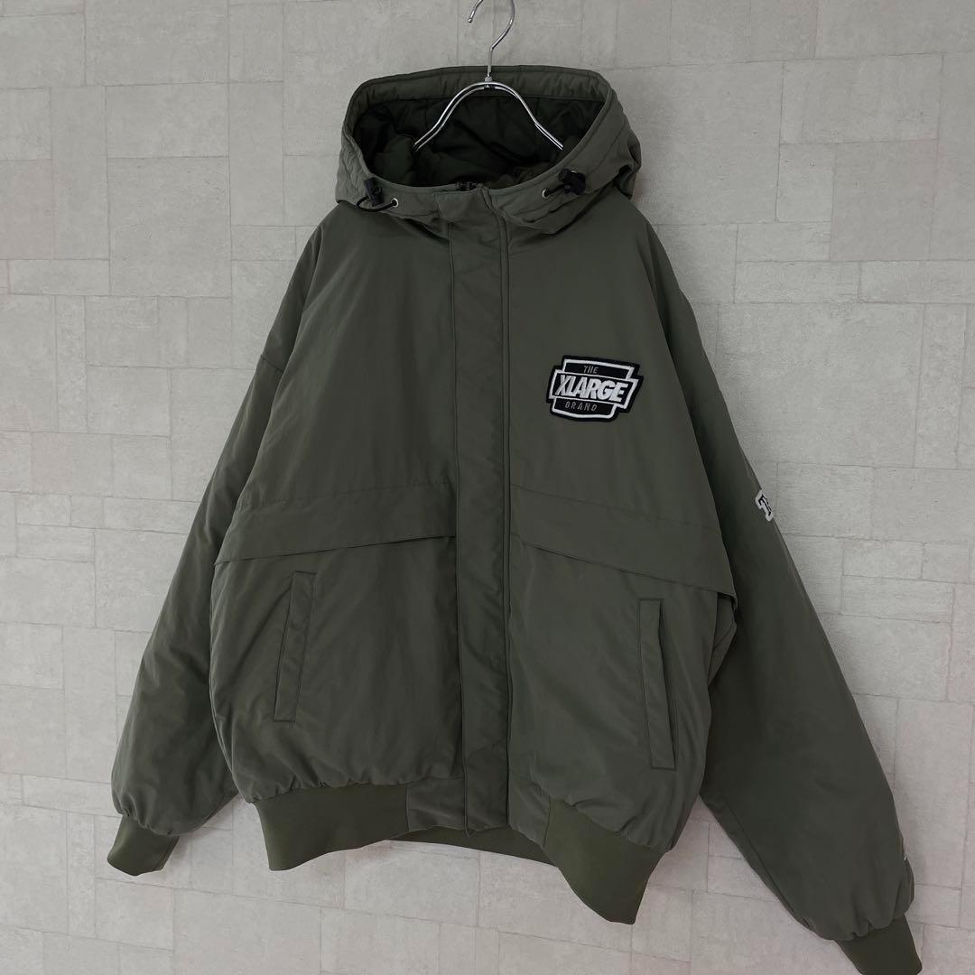 a【即完売モデル】エクストララージ☆ナイロンパファージャケット　カーキ610