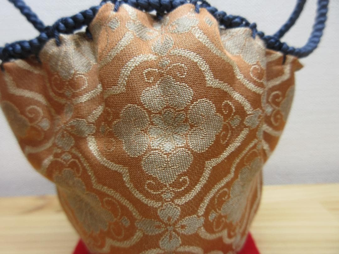 送料込【逢絢亭・新品】茶道具 仕覆 四滴茶入仕覆 正絹 菱地紋丸花緞子 日本製