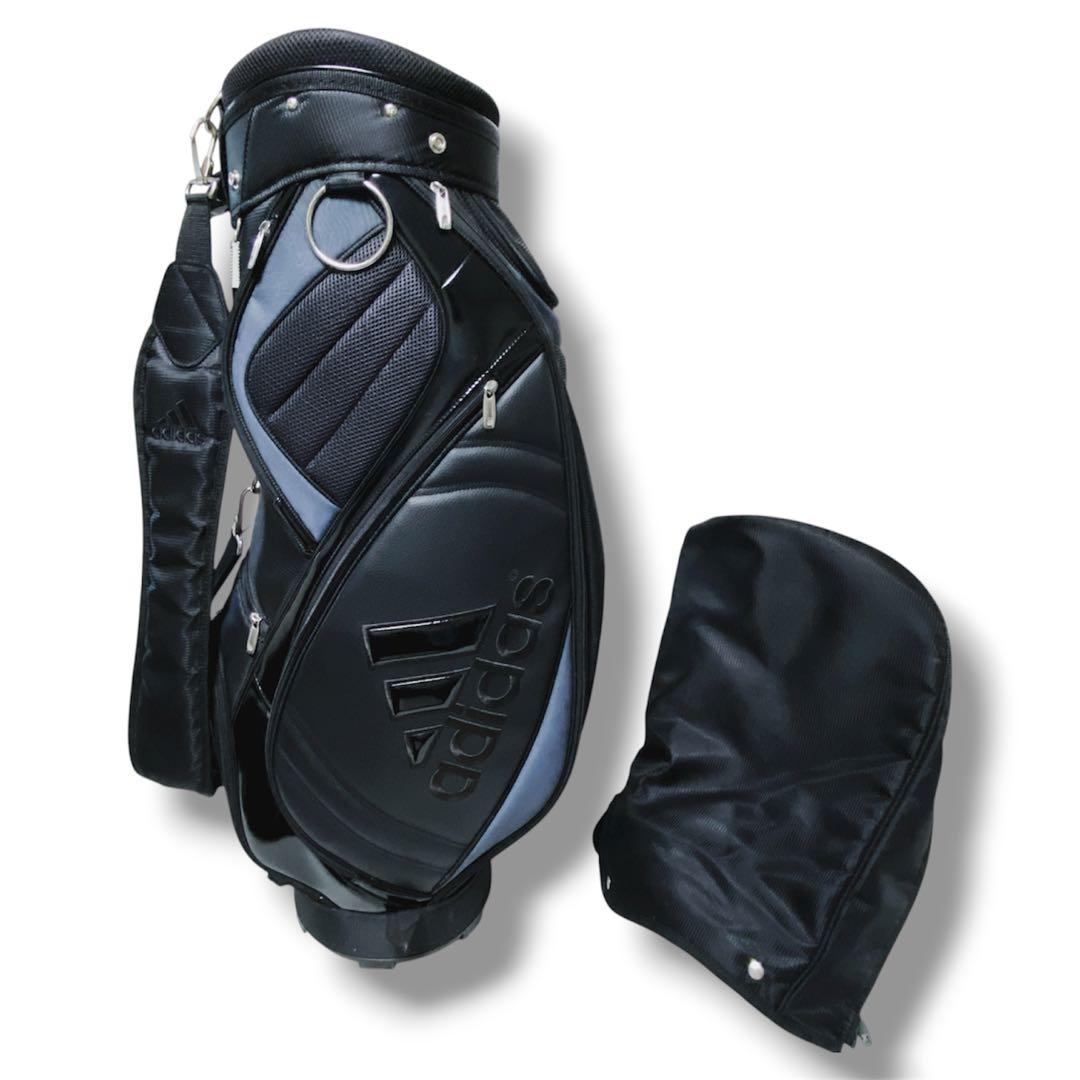 adidas アディダス　キャディバッグ　オールブラック　黒　ロゴ　9型　軽量