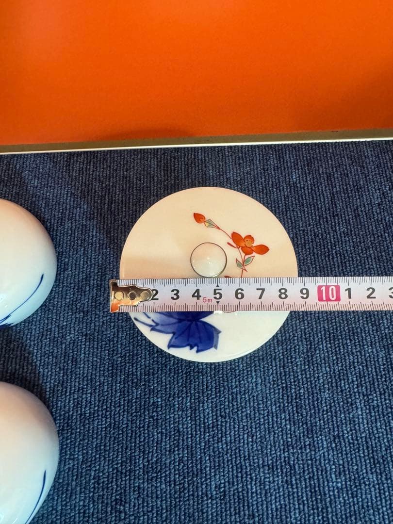 2030 香藺社　相思花　湯呑蓋付　6客　未使用