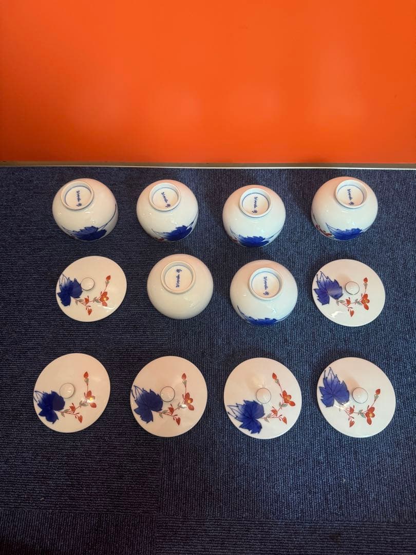 2030 香藺社　相思花　湯呑蓋付　6客　未使用