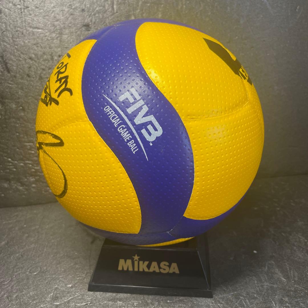 レア商品 Mikasa V200W 5号球 バレーボール 富田将馬選手サイン入り