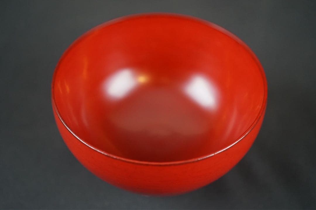 角偉三郎 作 朱 椀 六つ星 最晩年作 希少作 紙箱 共布 茶懐石道具 汁椀