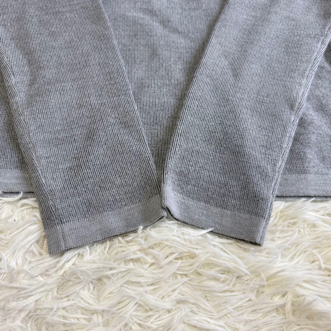 【デサントゴルフ】ハーフジップ ニット 肉厚 グレー Lサイズ レディース