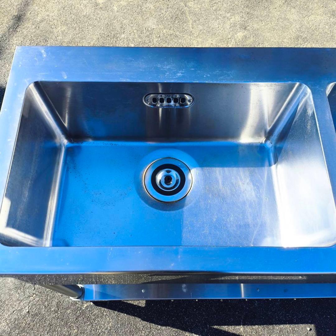 KM048　マルゼン 2槽シンク 約W1200×D450×H800mm