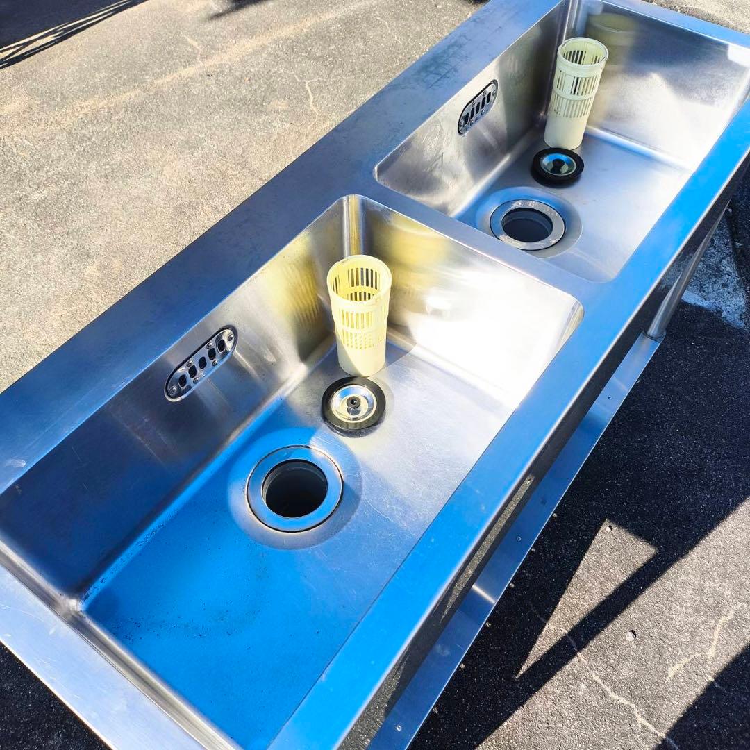 KM048　マルゼン 2槽シンク 約W1200×D450×H800mm