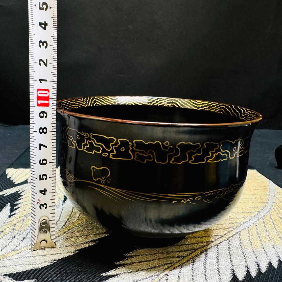 漆器　輪島塗　沈金　金蒔絵　木製　盃洗　鉢　大椀　1客　骨董品