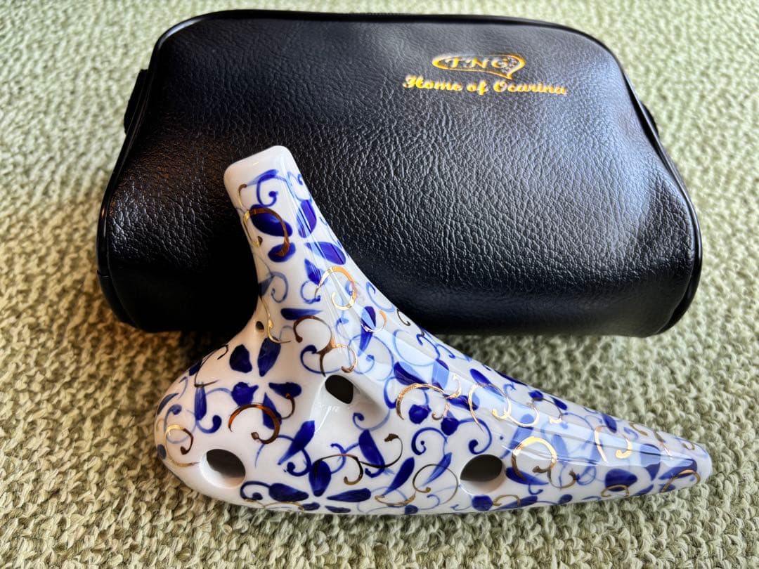 【値下げ　美品】TNG オカリナ　AC管　白磁器モデル 専用バッグ付