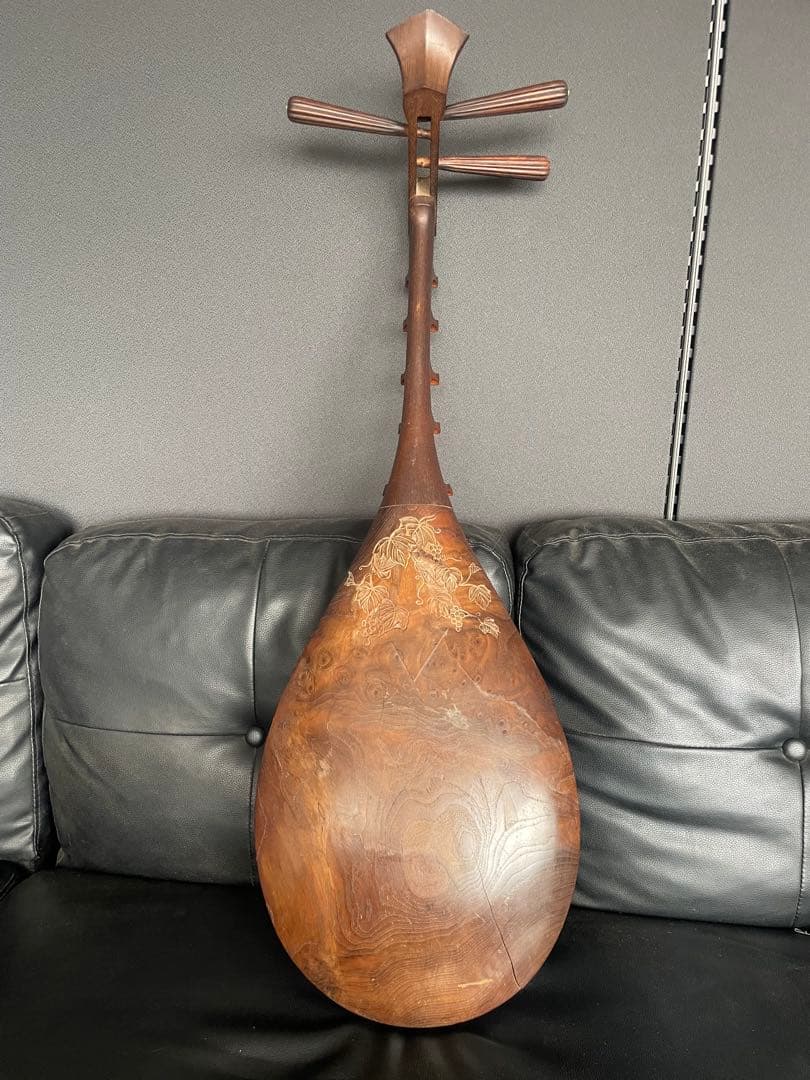 ③レア 筑前琵琶 四弦五柱 マンモス装飾 和楽器 弦楽器