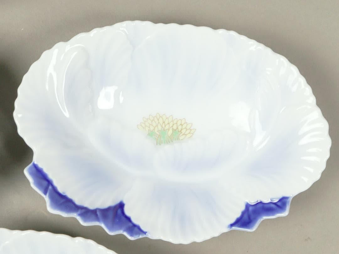 深川製磁 牡丹形 ベリーセット 6客 盛り皿 取り皿 共箱 未使用