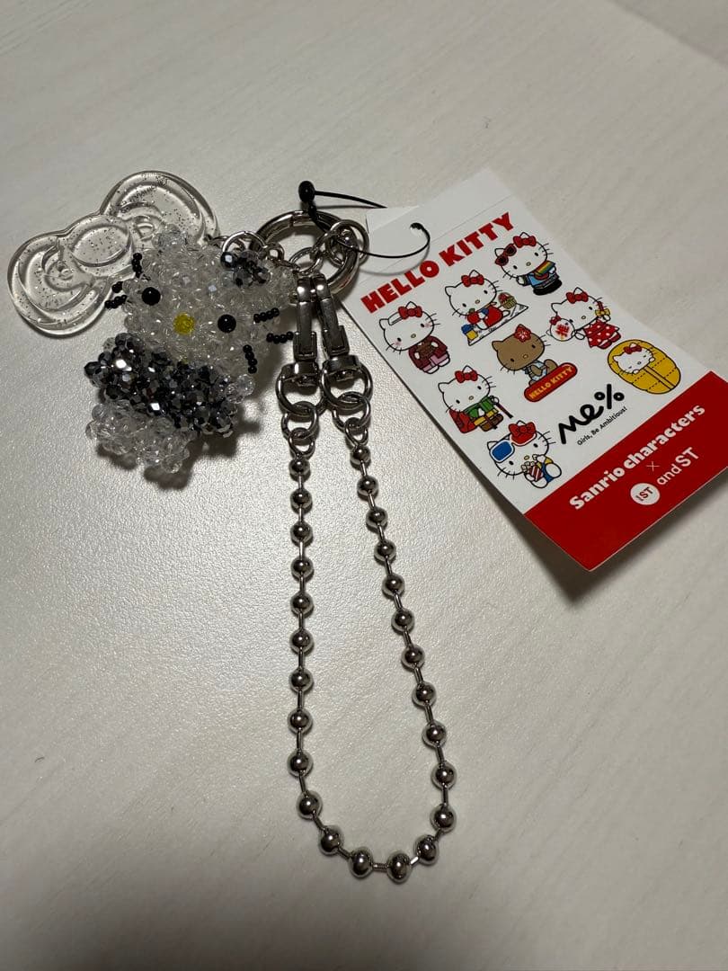 Me% LOWRYSFARM ビーズキーチェーン シルバー　　ハローキティ