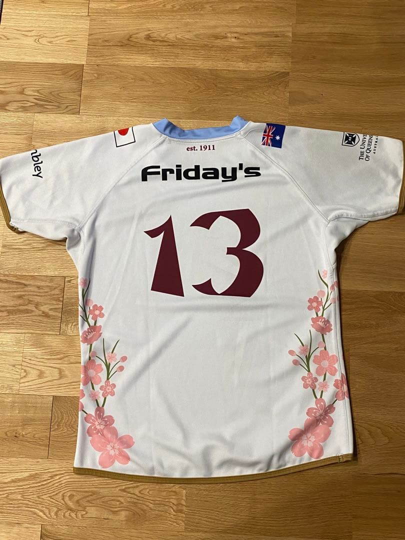 クイーンズランド大学　ラグビー部　試合用ユニフォーム　背番号13
