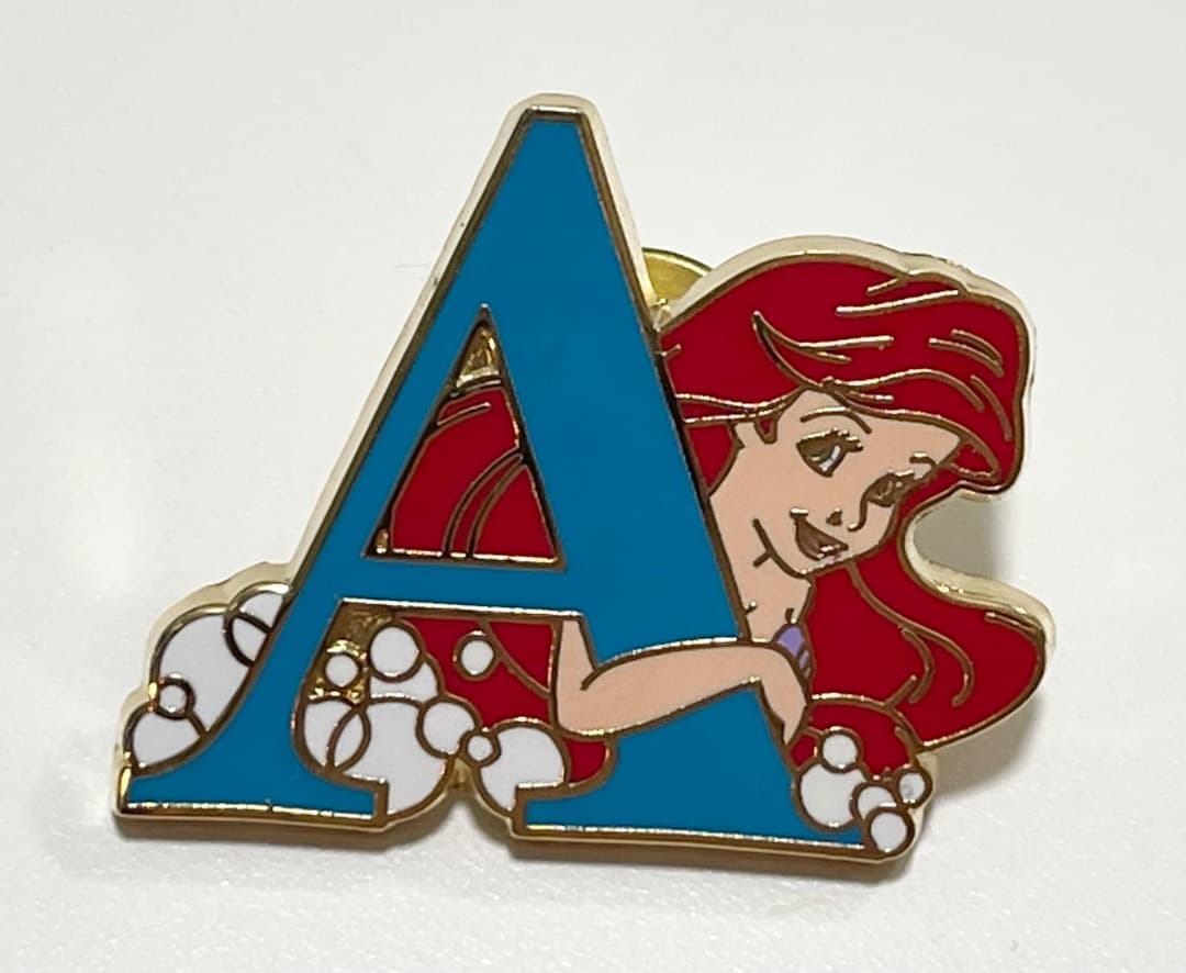 レア　ディズニー　アルファベット　レター　ピン　リトルマーメイド　アリエル