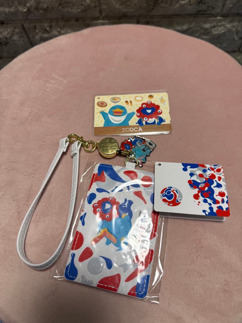EXPO2025 ICOCAカード&ストラップ付き合皮カードケース