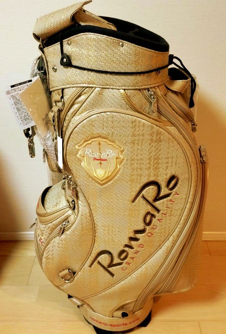 【新品　未使用】RomaRo ゴルフキャディバッグ ゴールド