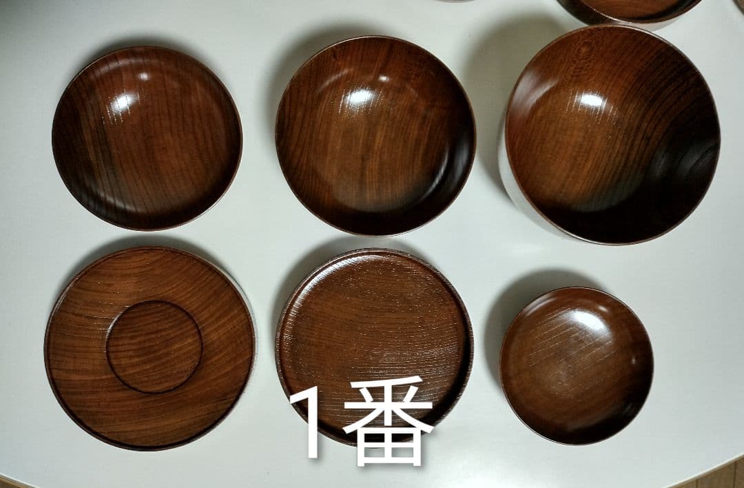 山中漆器　たに屋　欅ひとりぶん拭漆　2客　アウトドア　応量器　ミニマリスト