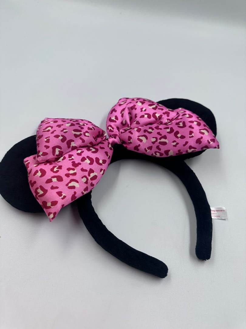 ディズニー ミニー カチューシャ ヒョウ柄 ピンク 隠れミッキー