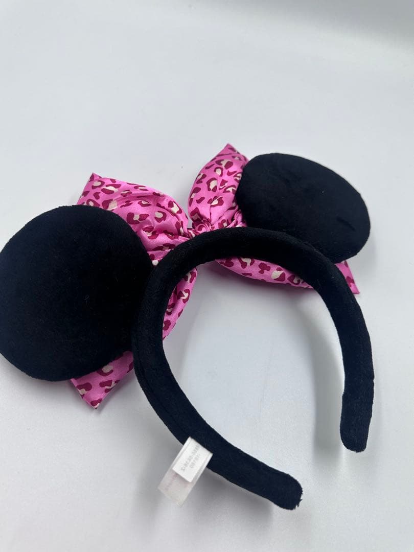 ディズニー ミニー カチューシャ ヒョウ柄 ピンク 隠れミッキー