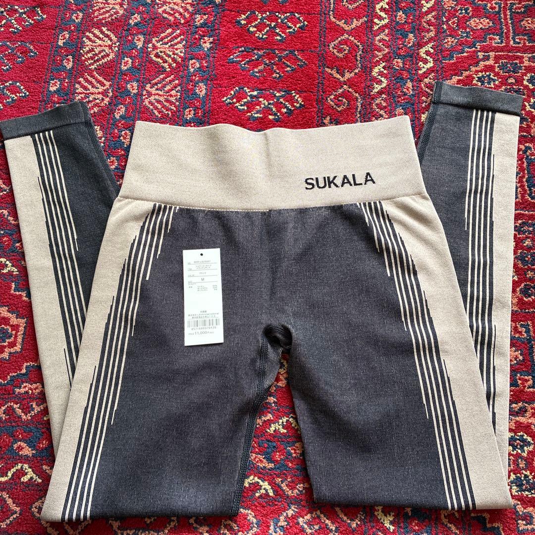 【SUKALA】シャドーストライプメランジレギンス　Mサイズ