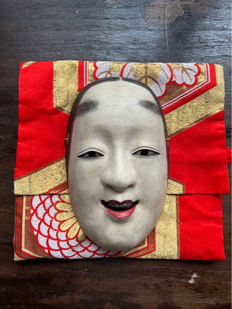能面　木彫り　一点限り　レア　面袋付き