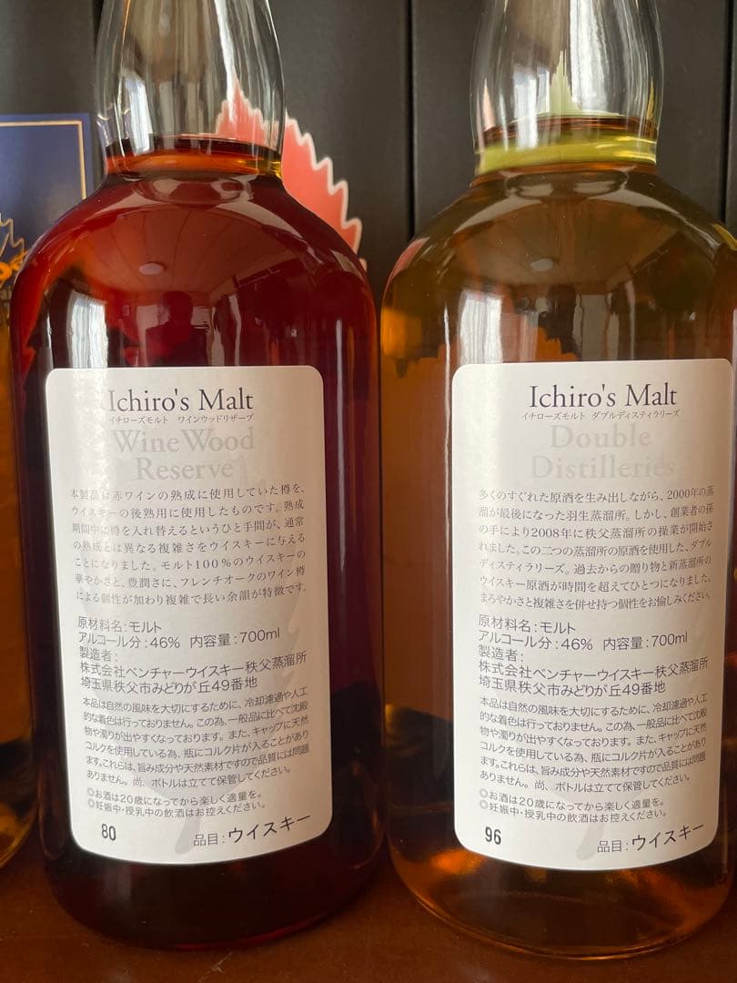 イチローズモルトダブルディスティラリーズ、ワインウッドリザーブ2本セット