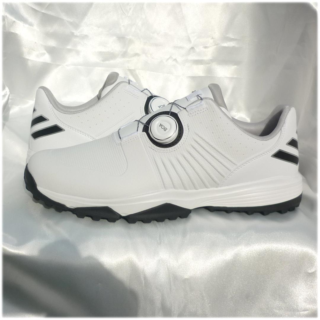 新品27.5cmアディダスゴルフ 白ゴルフシューズ BOA24 ダイヤル式