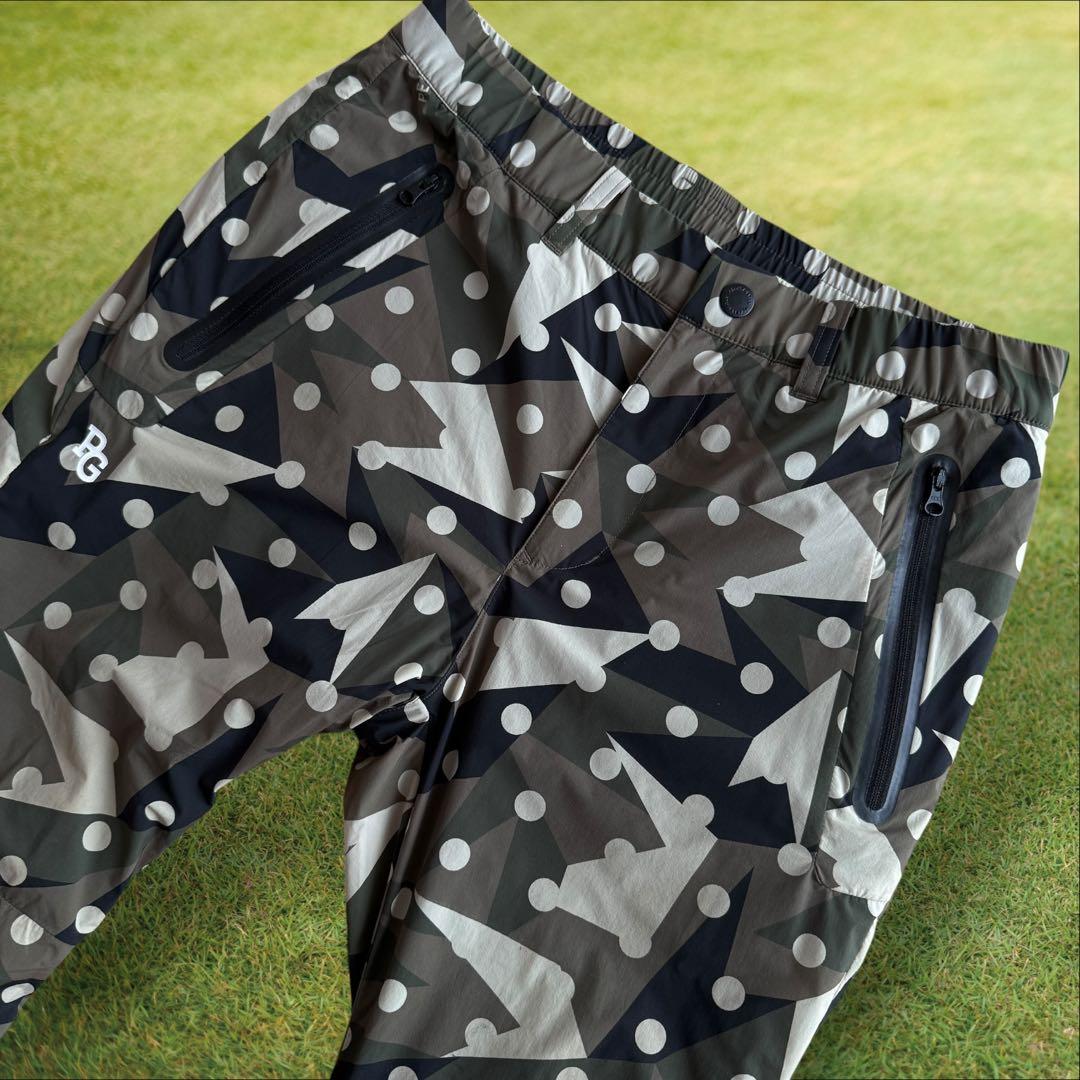 現行モデル　裏起毛　蓄熱　パーリーゲイツ　パンツ　迷彩　S〜M相当　3 黒　カモ