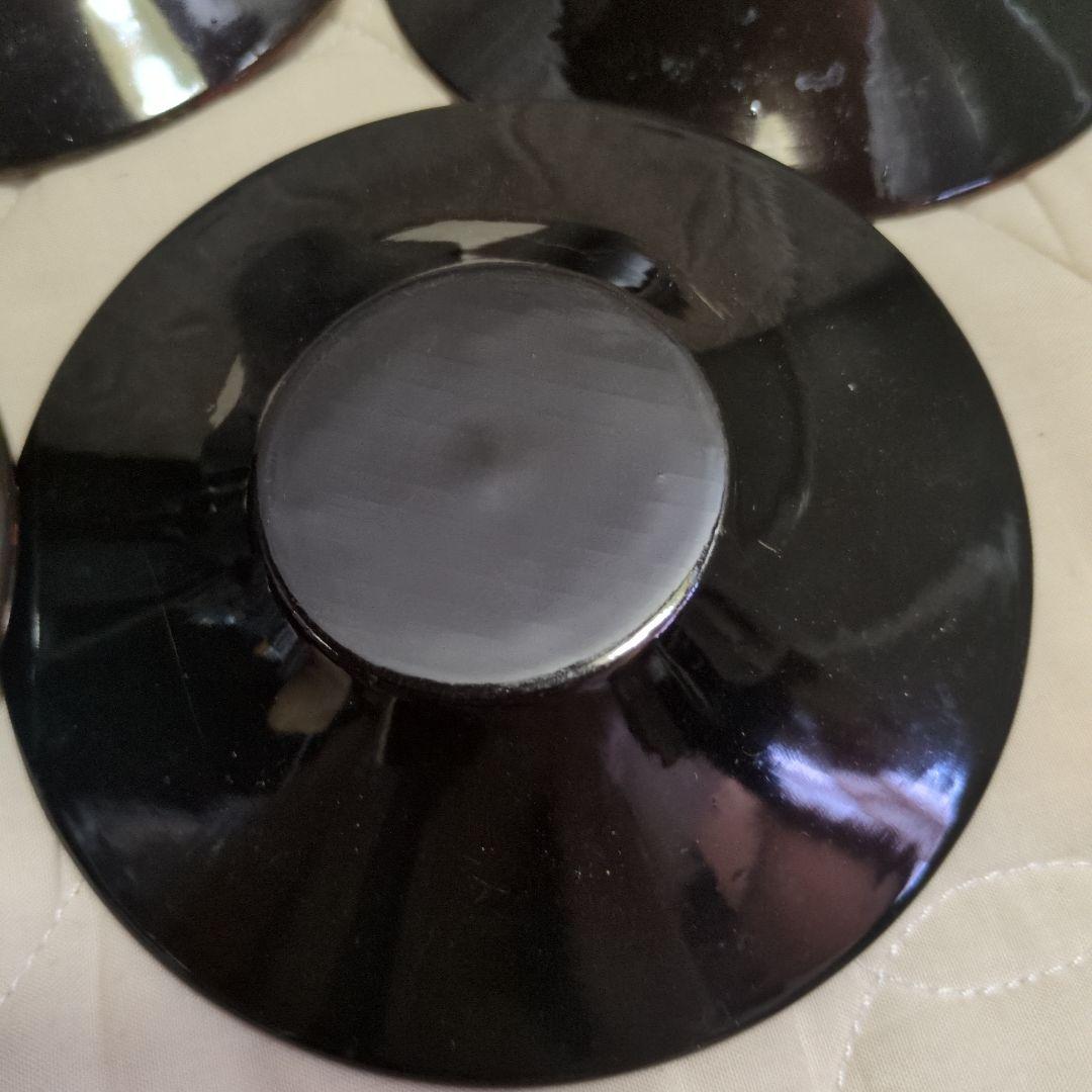 蔵出し　美品　津軽塗　茶托　５枚セット　12.5ｃｍ