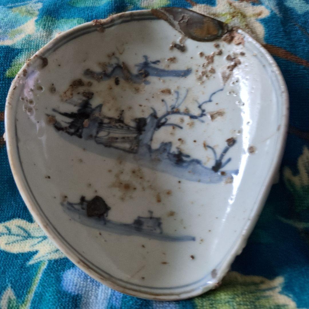 古伊万里　発掘品　百閒窯　15 x13cm 厚み3cm ざっくりです。