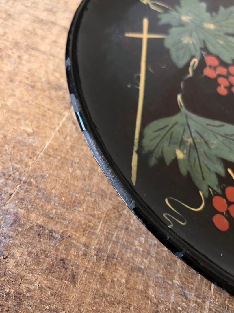 葡萄栗鼠　浄法寺塗　会津塗　木皿　銘々皿　古民藝