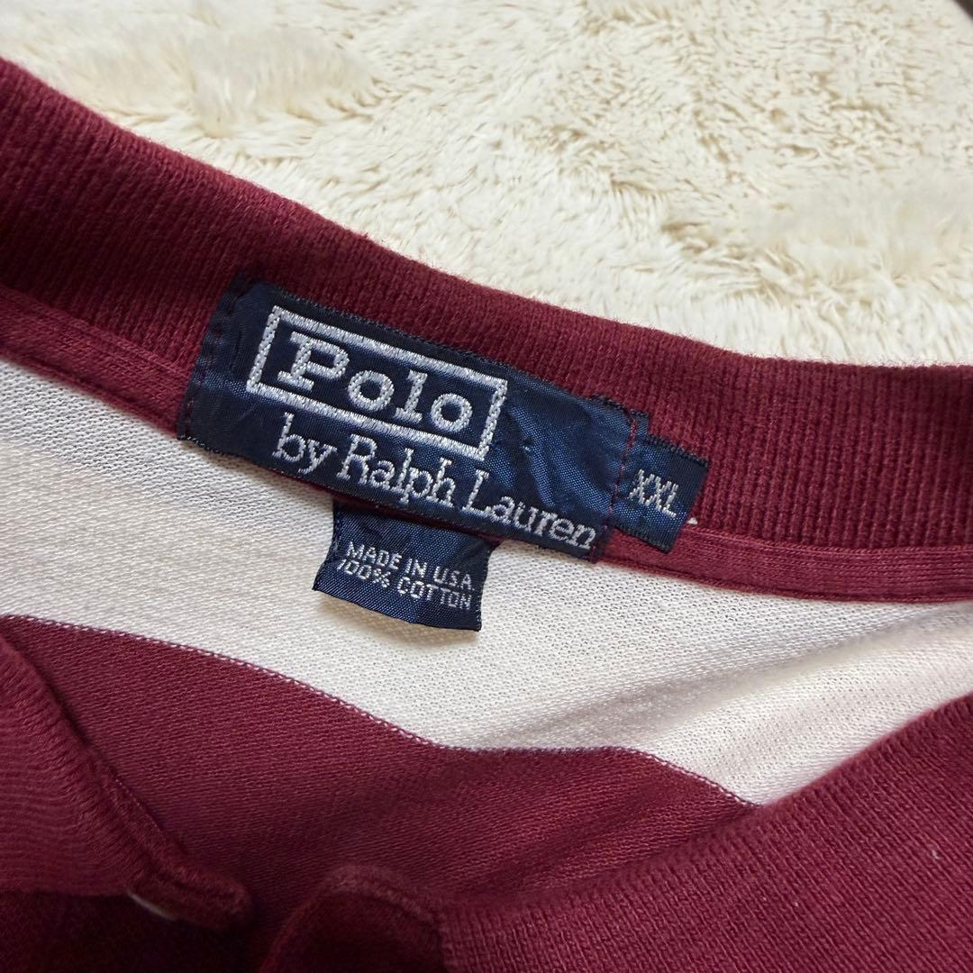 ポロラルフローレン ボーダー柄ラガーシャツ ポニー刺繡 XXL